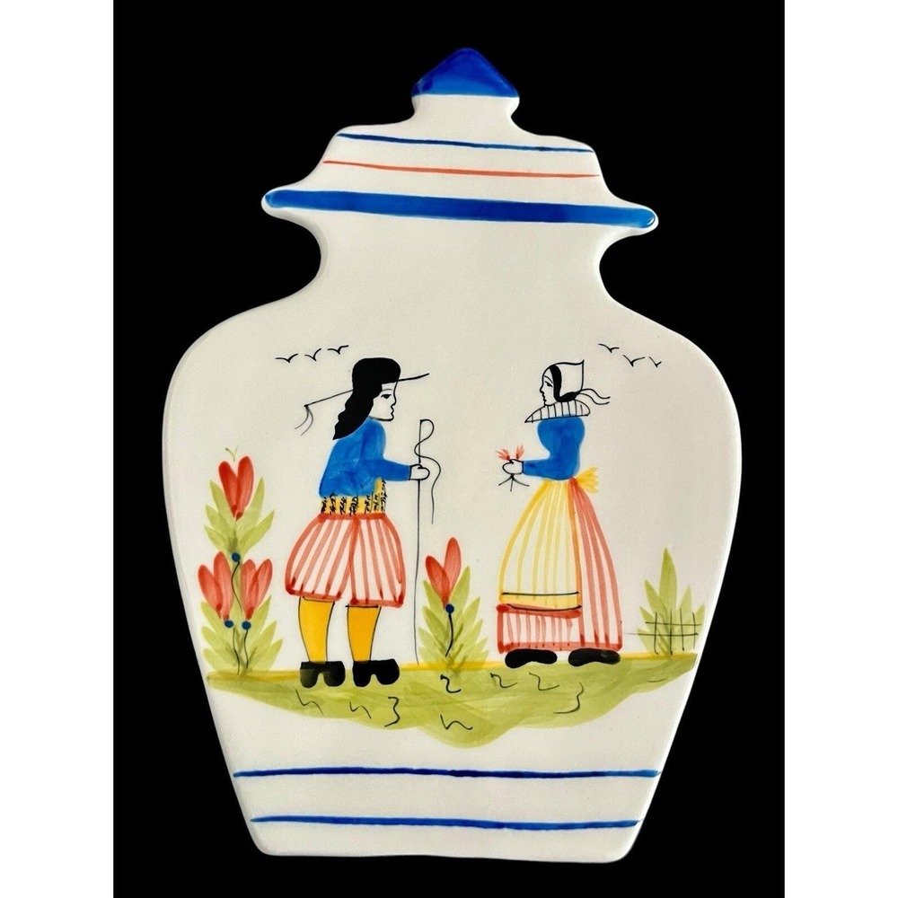 New Boston Warehouse Dutch Figures 8" Ceramic Trivet Hot Plate NOS - Picture 3 of 5